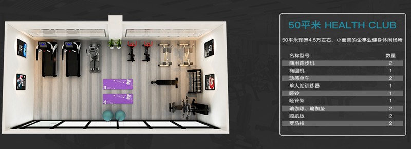50平方健身室-KY.COM-开云(中国)健身器材企事业健身解决方案